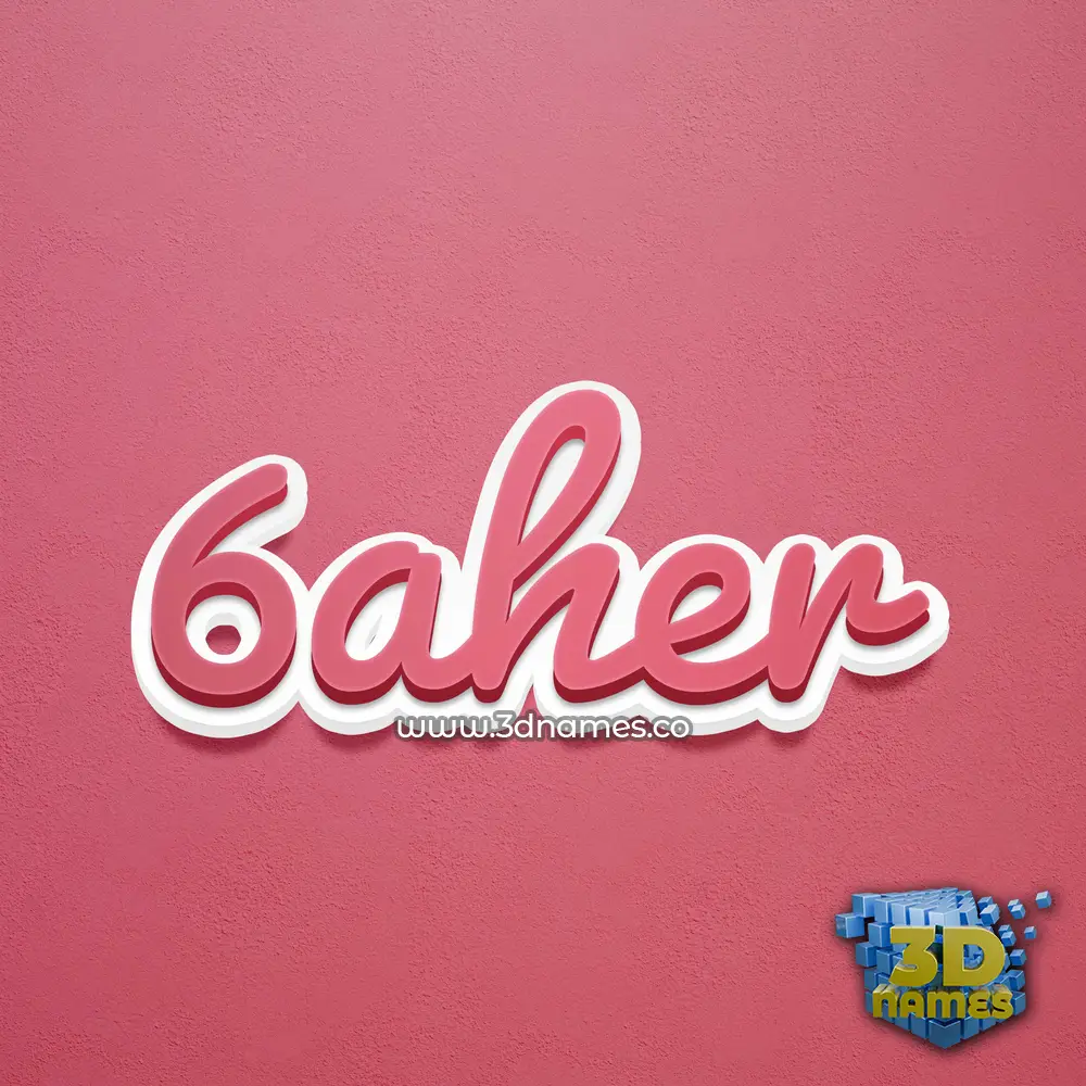 6aher in Red Scribble style - 3D name wallpaper
