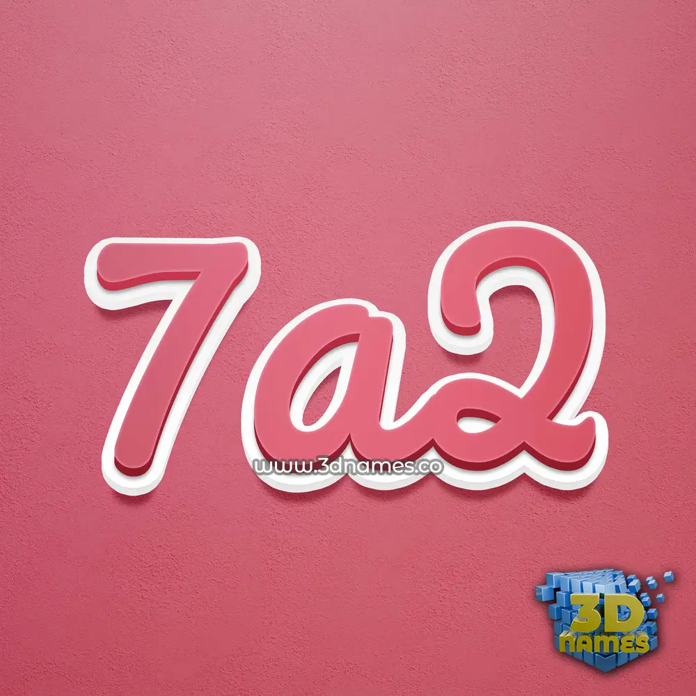 7a2 in Red Scribble style - 3D name wallpaper