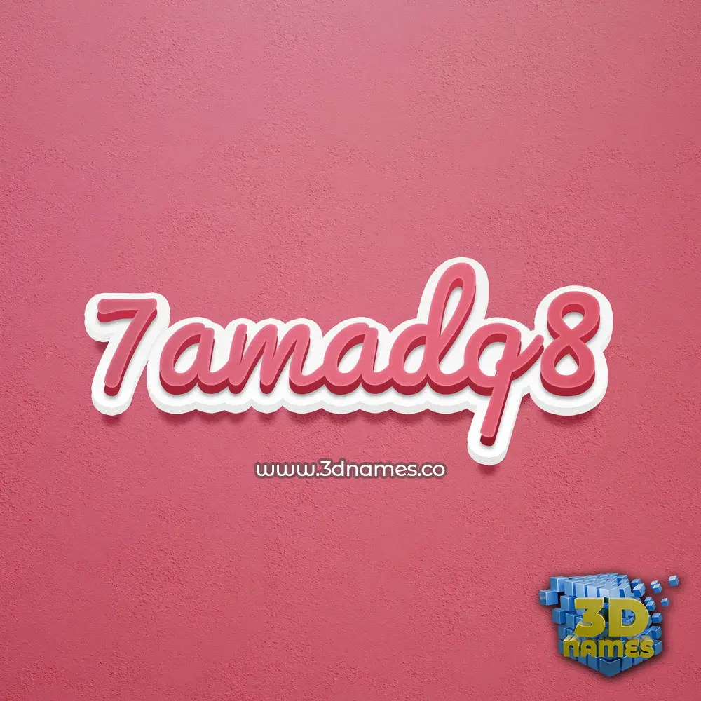 7amadq8 in Red Scribble style - 3D name wallpaper