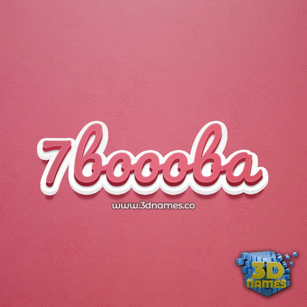 7boooba in Red Scribble style - 3D name wallpaper