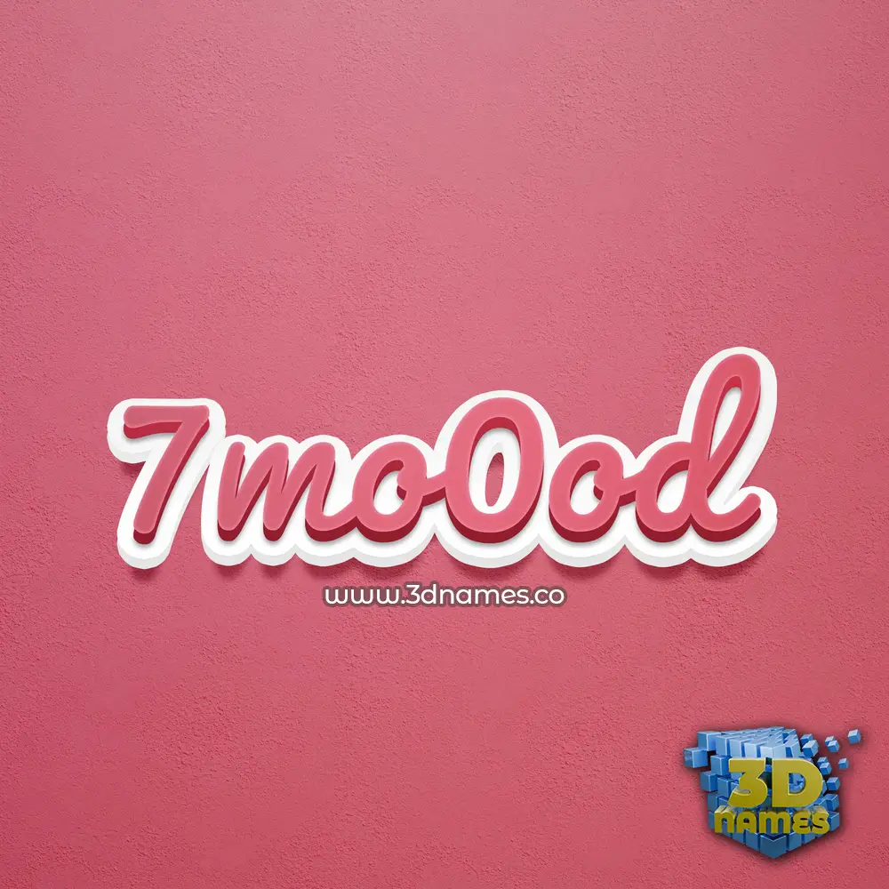 7mo0od in Red Scribble style - 3D name wallpaper