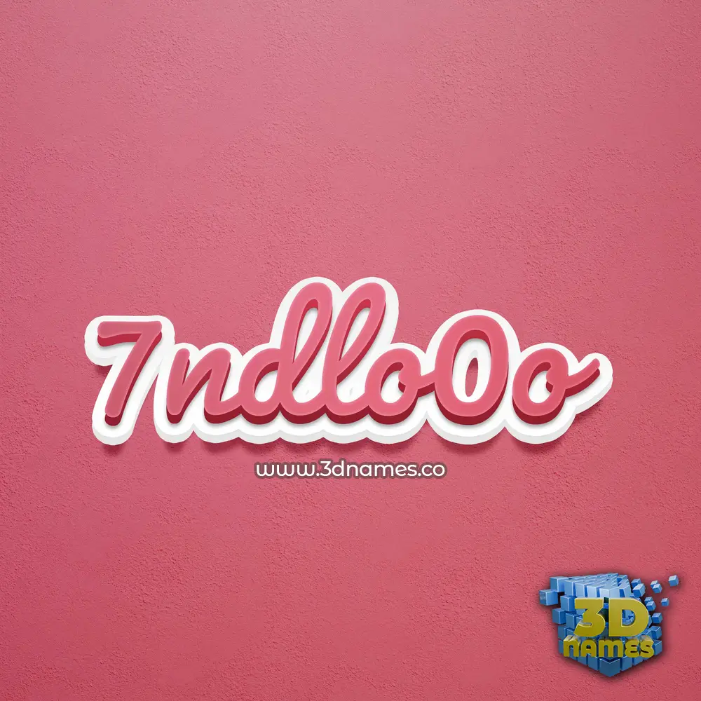 7ndlo0o in Red Scribble style - 3D name wallpaper