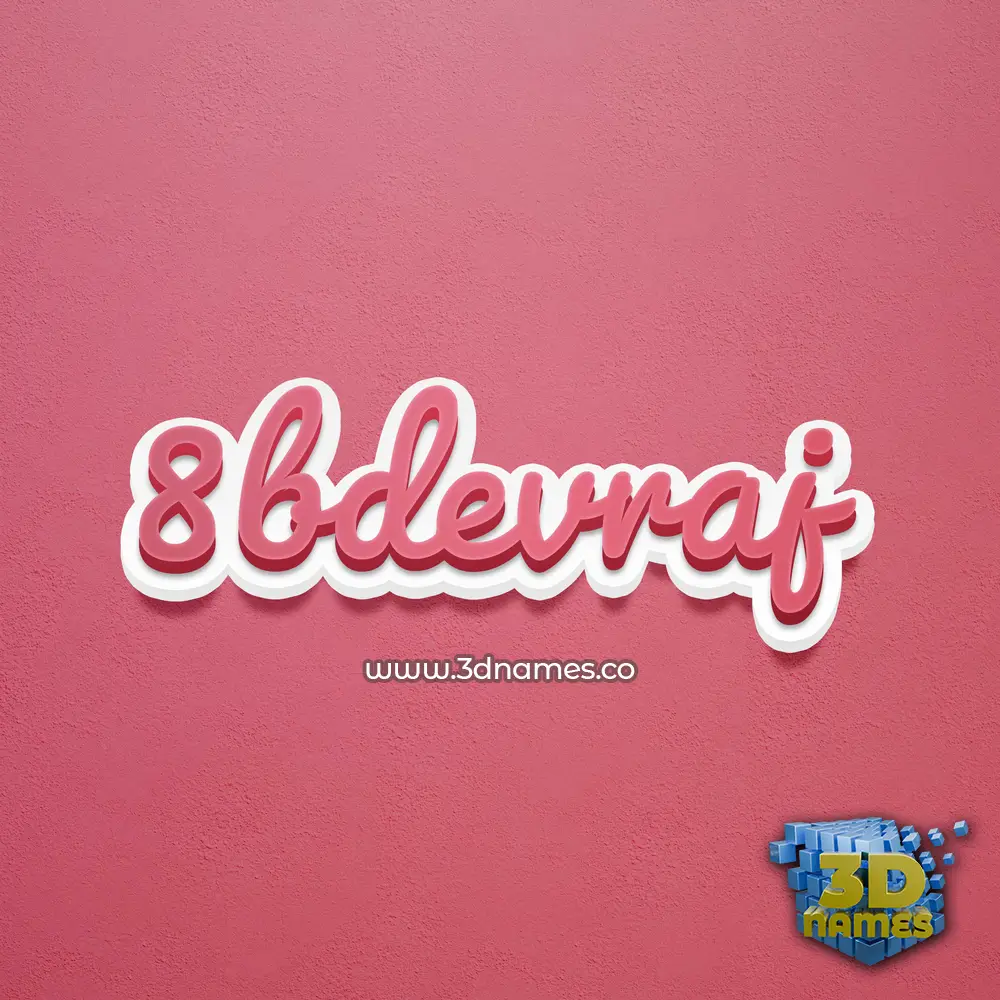 8bdevraj in Red Scribble style - 3D name wallpaper