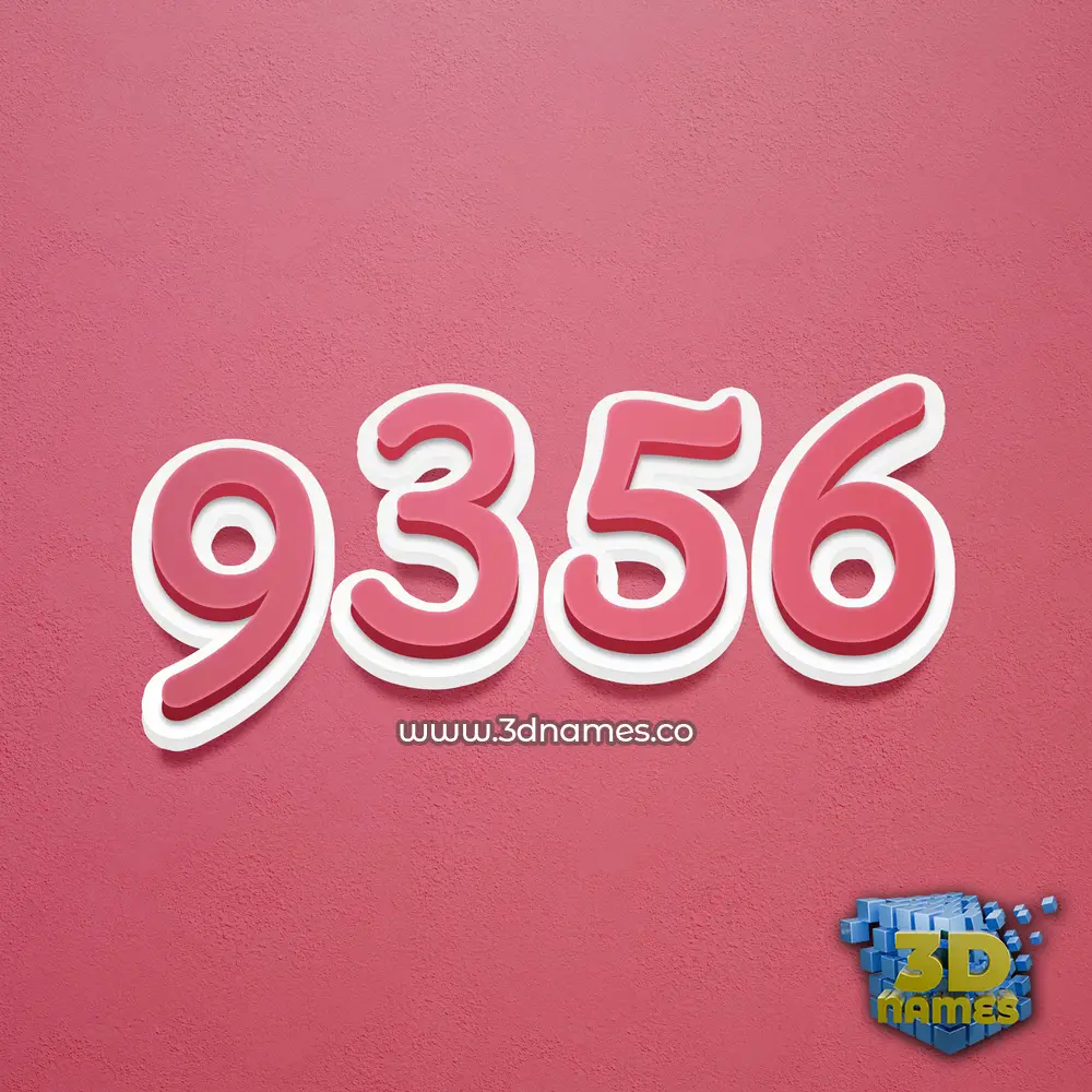 9356 in Red Scribble style - 3D name wallpaper