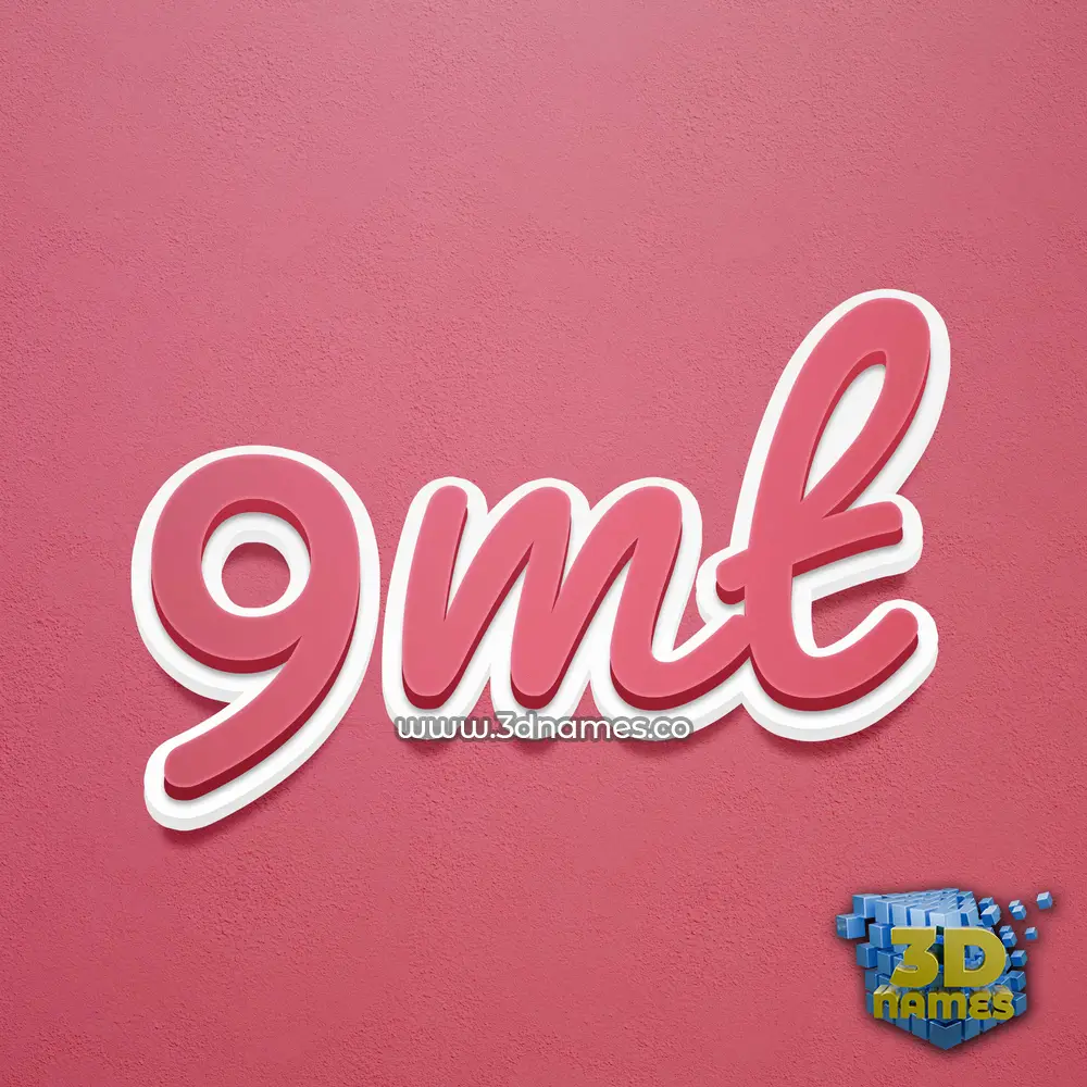 9mt in Red Scribble style - 3D name wallpaper