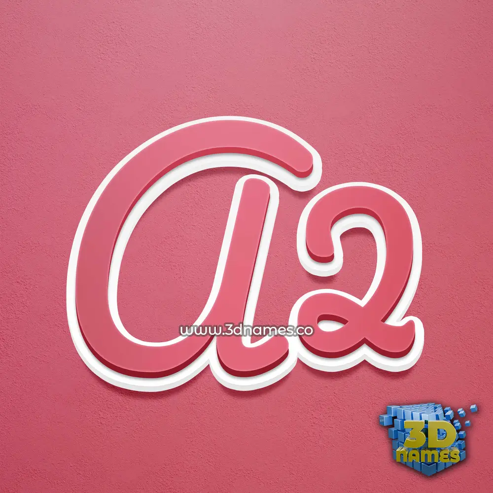 a2 in Red Scribble style - 3D name wallpaper