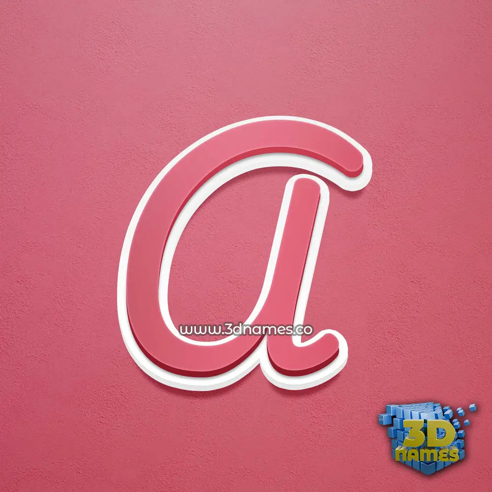 a in Red Scribble style - 3D name wallpaper