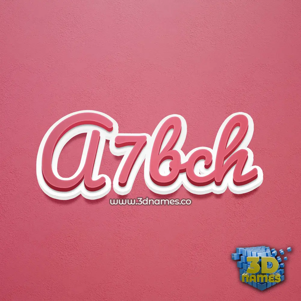 a7bch in Red Scribble style - 3D name wallpaper
