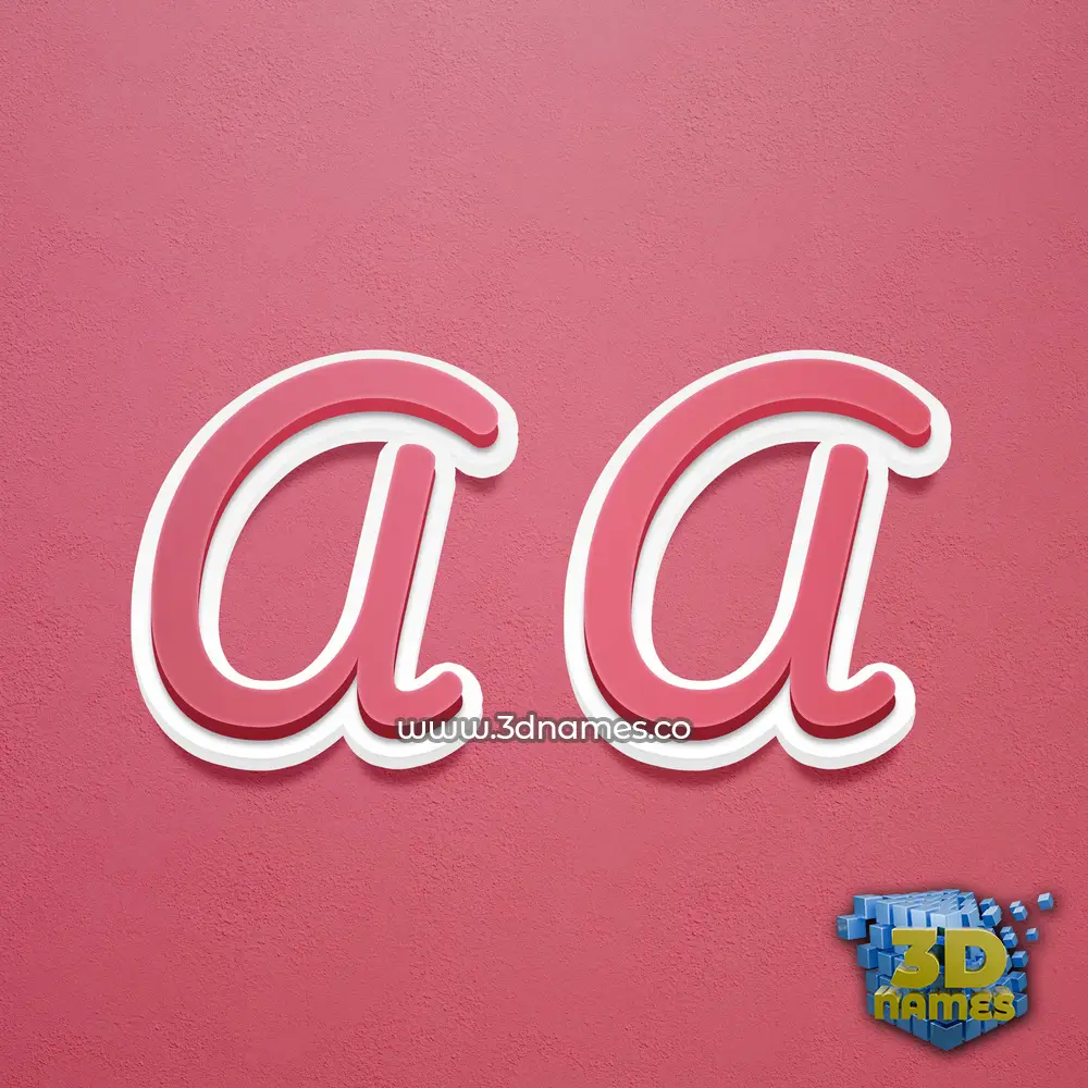 a a in Red Scribble style - 3D name wallpaper
