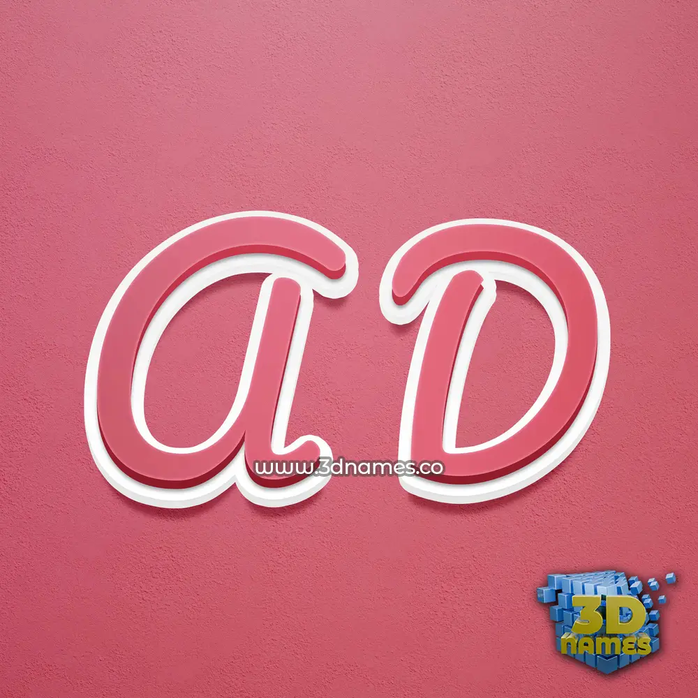 a d in Red Scribble style - 3D name wallpaper