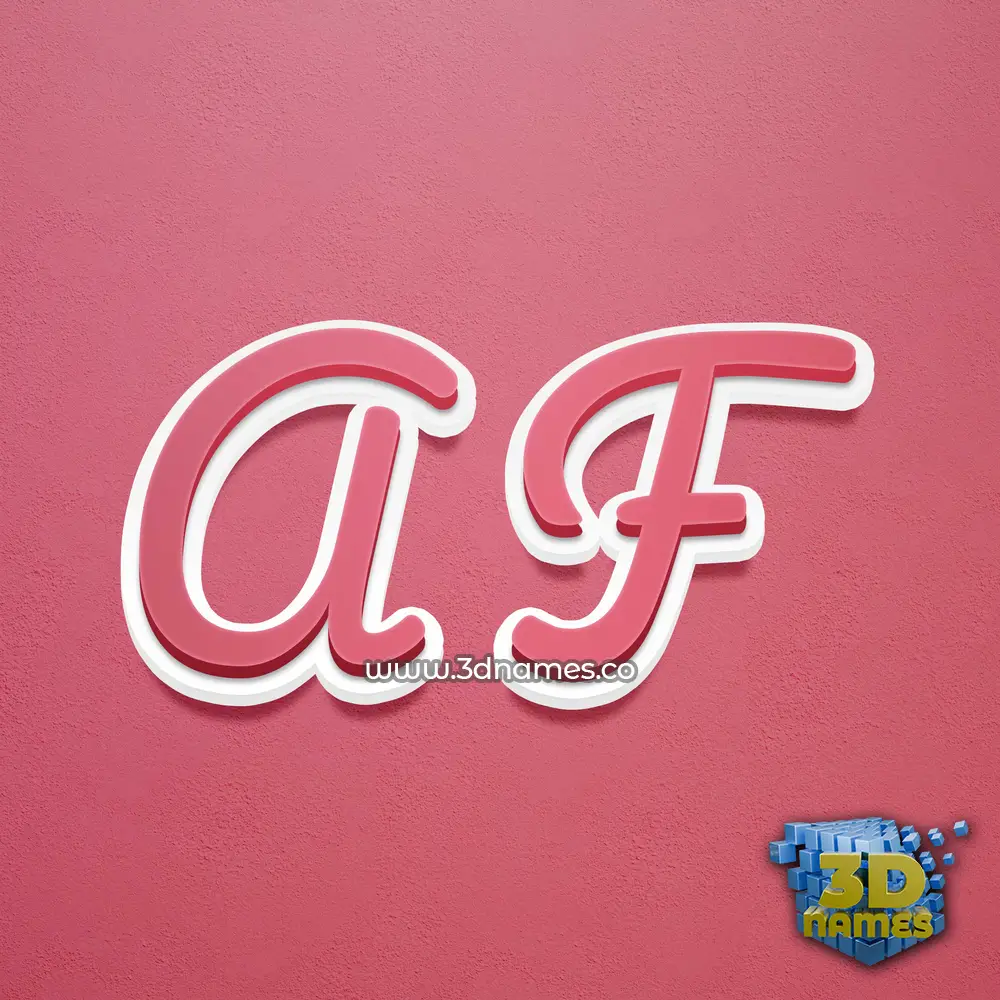 a f in Red Scribble style - 3D name wallpaper
