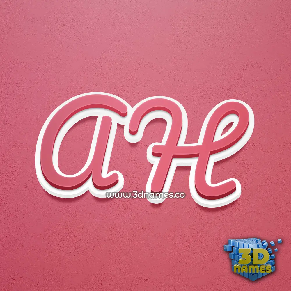 a h in Red Scribble style - 3D name wallpaper