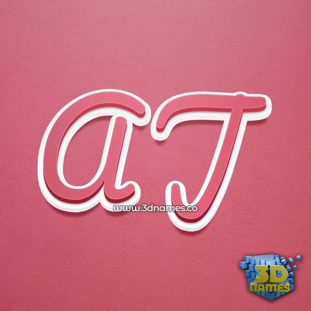 a j in Red Scribble style - 3D name wallpaper