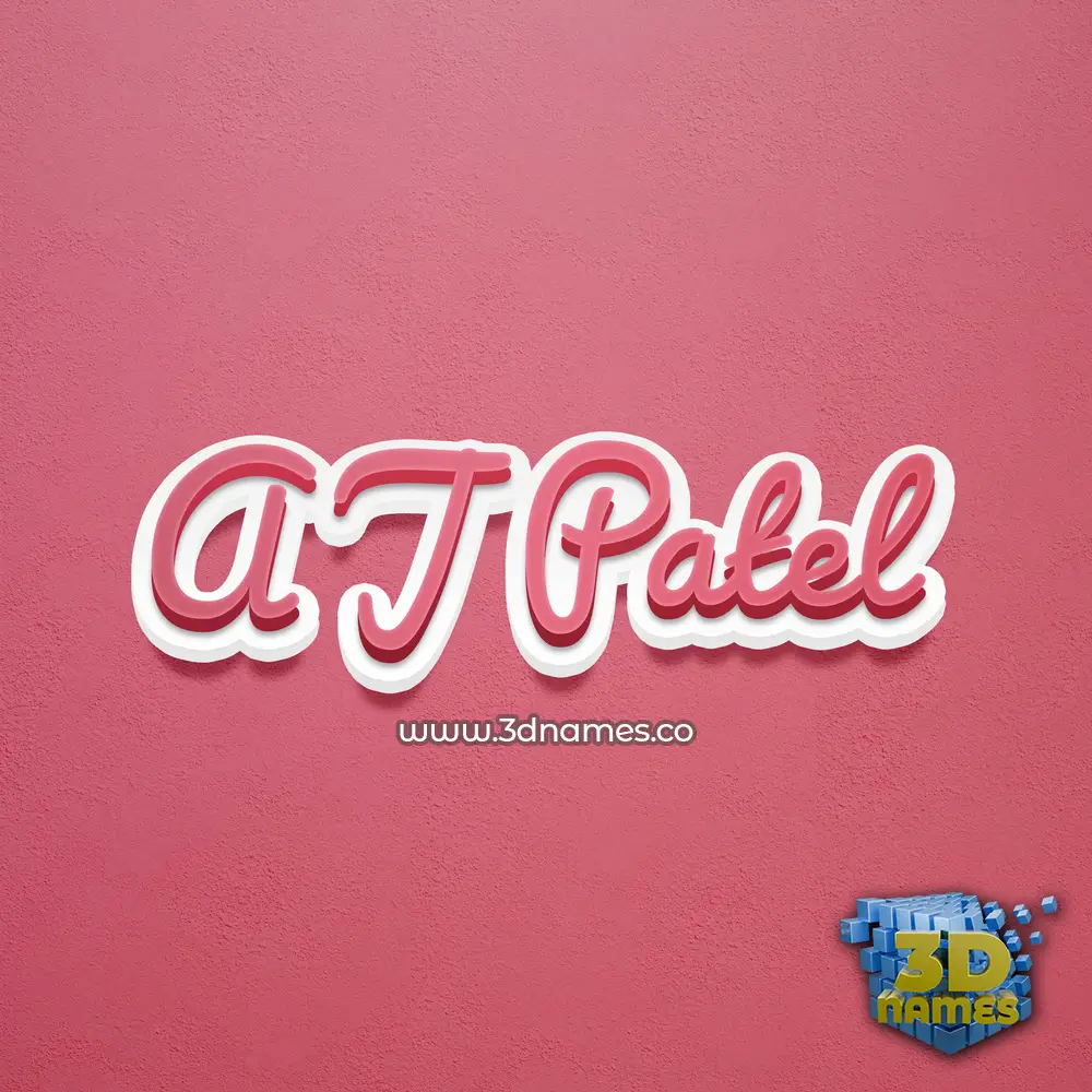 a j patel in Red Scribble style - 3D name wallpaper