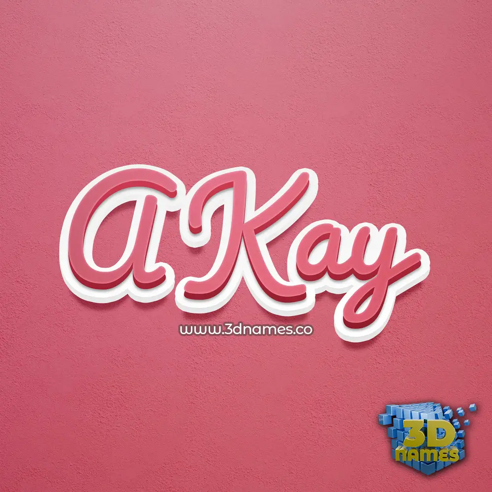 a kay in Red Scribble style - 3D name wallpaper