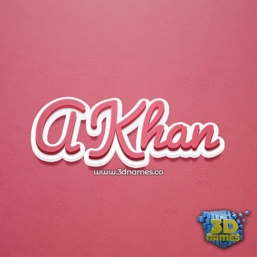 a khan in Red Scribble style - 3D name wallpaper