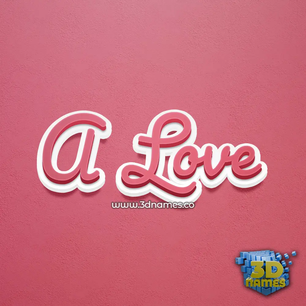 a love in Red Scribble style - 3D name wallpaper