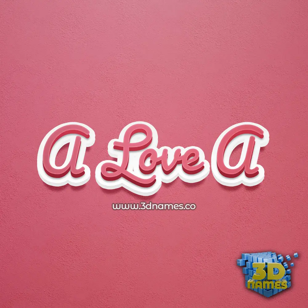 a love a in Red Scribble style - 3D name wallpaper