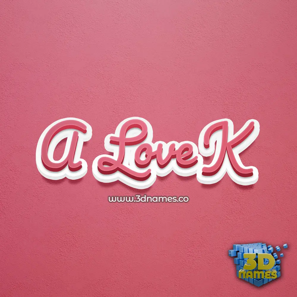 a love k in Red Scribble style - 3D name wallpaper