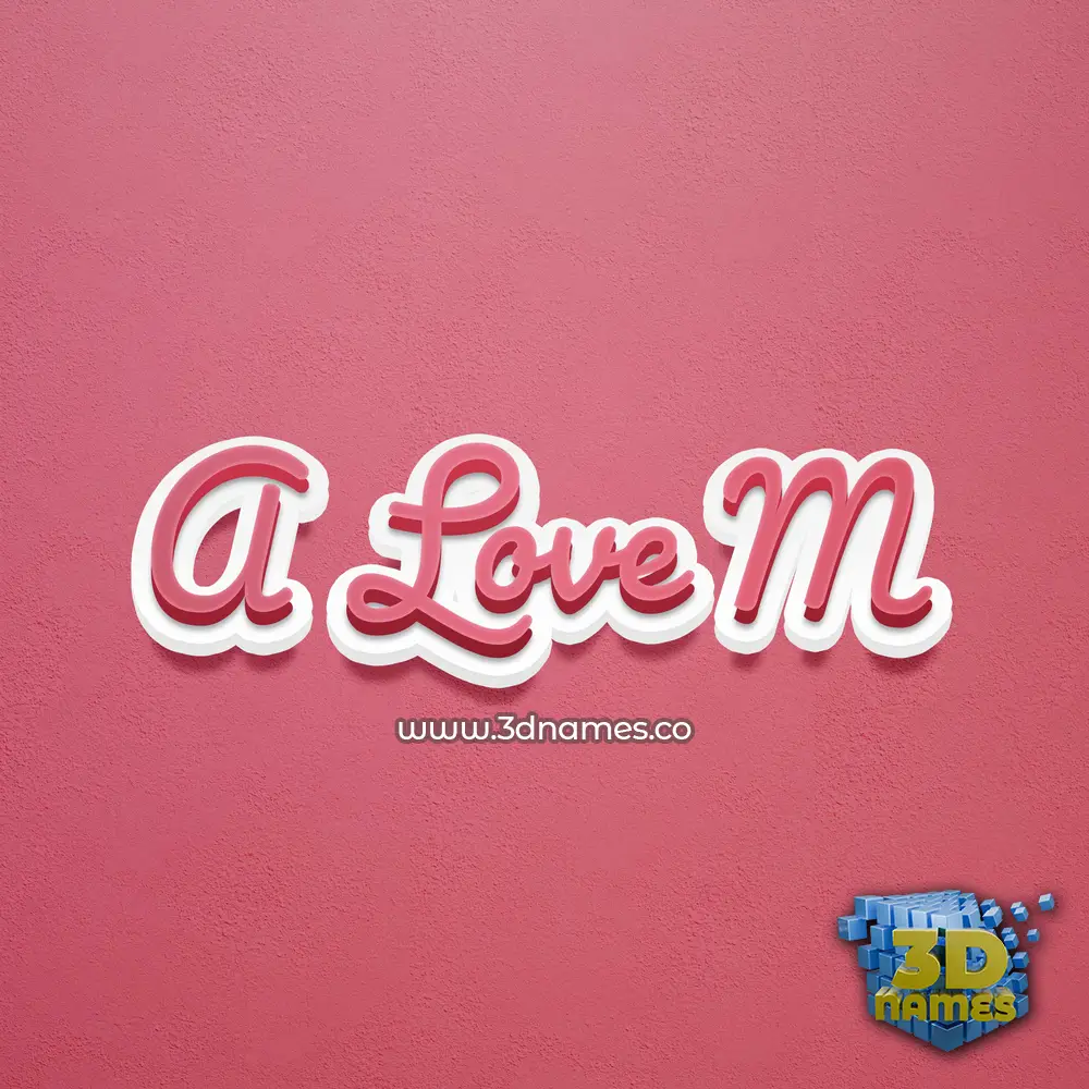 a love m in Red Scribble style - 3D name wallpaper