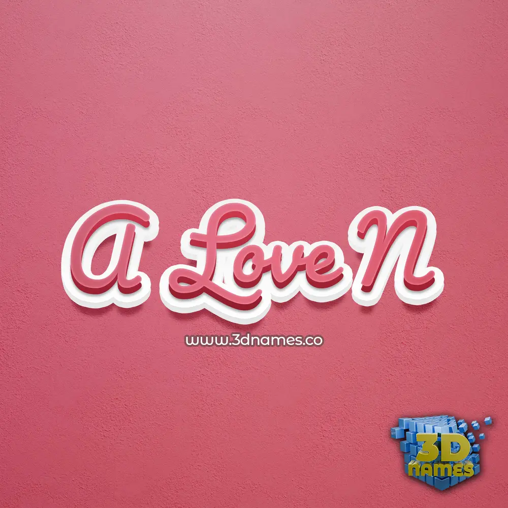 a love n in Red Scribble style - 3D name wallpaper