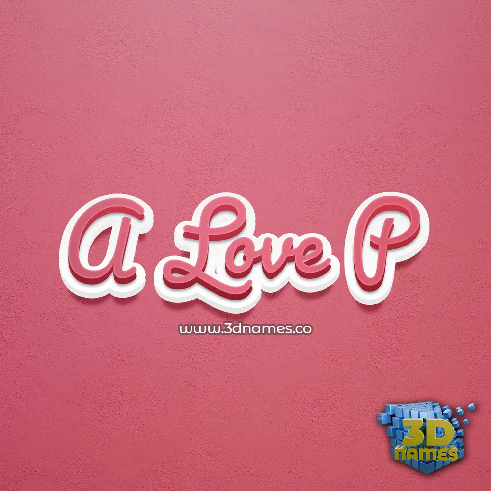 a love p in Red Scribble style - 3D name wallpaper