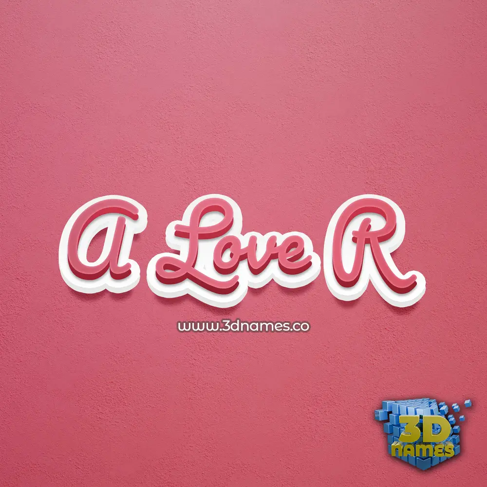 a love r in Red Scribble style - 3D name wallpaper
