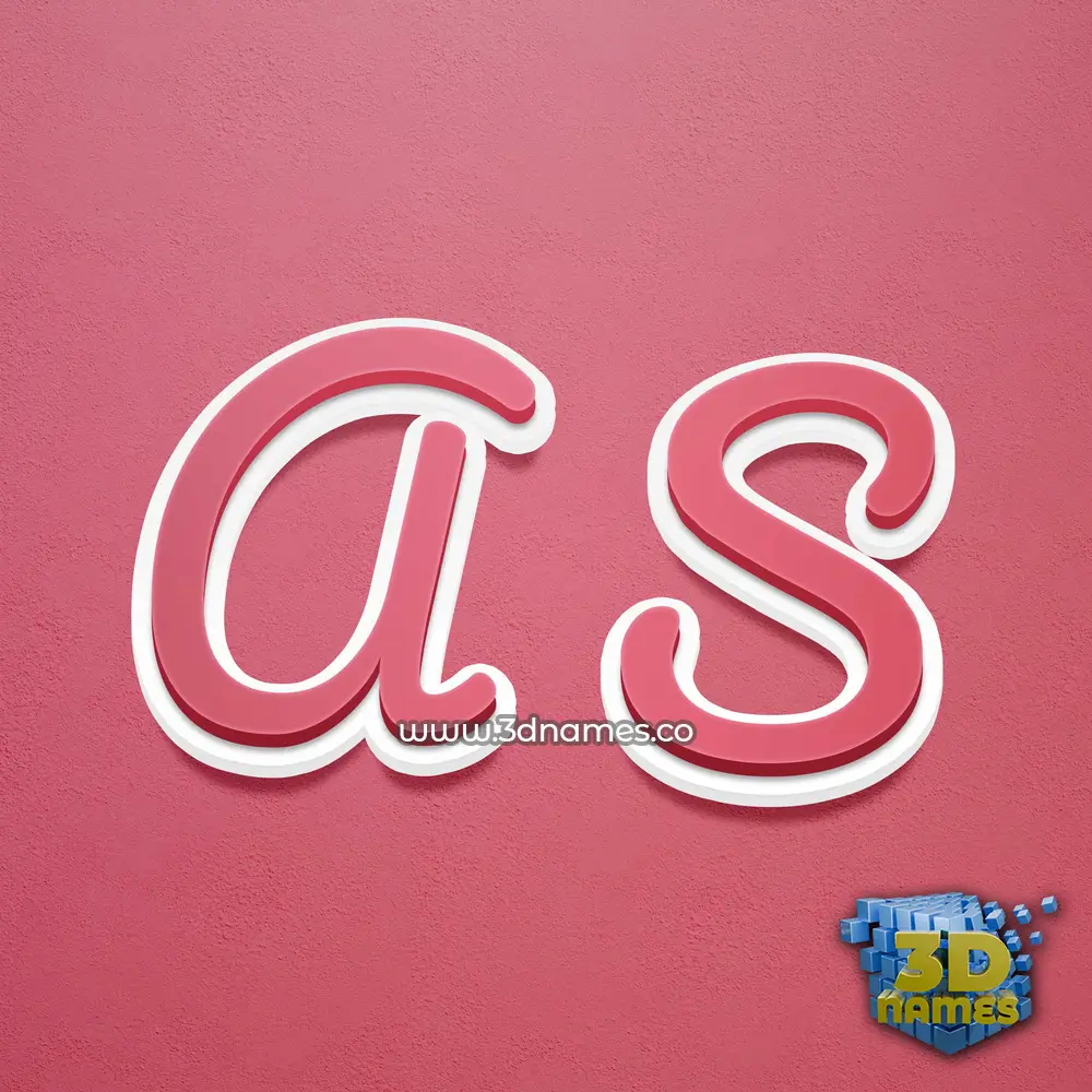 a s in Red Scribble style - 3D name wallpaper