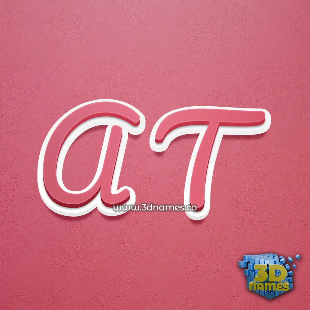 a t in Red Scribble style - 3D name wallpaper