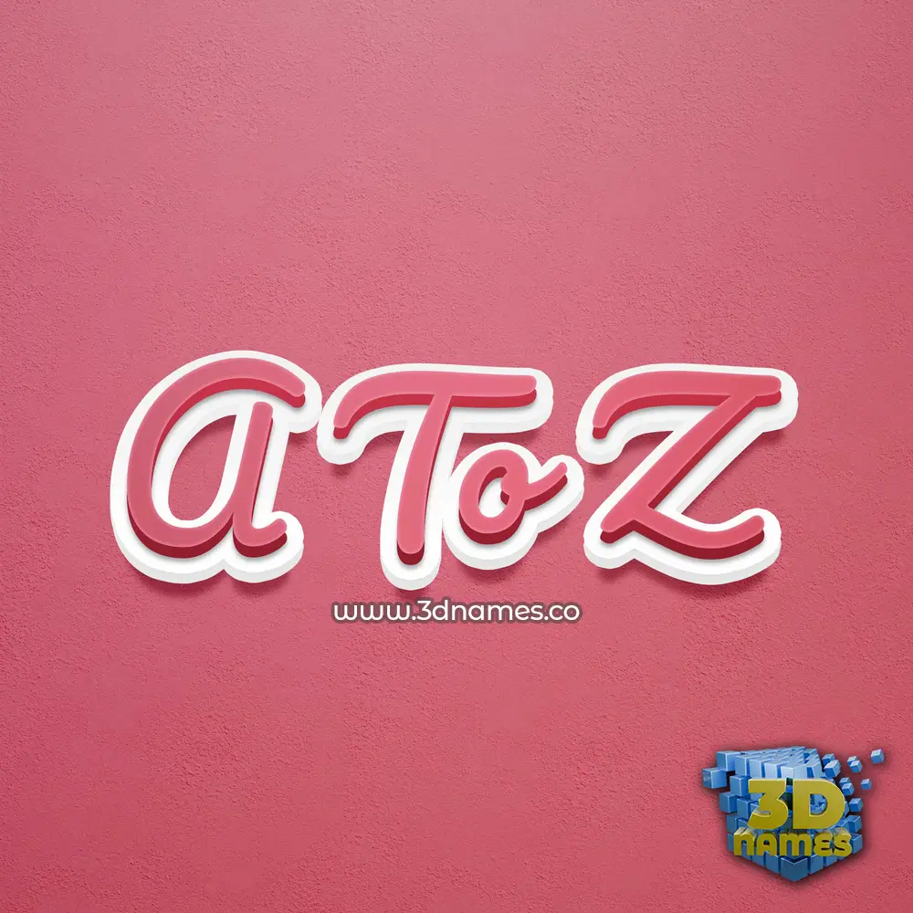 a to z in Red Scribble style - 3D name wallpaper
