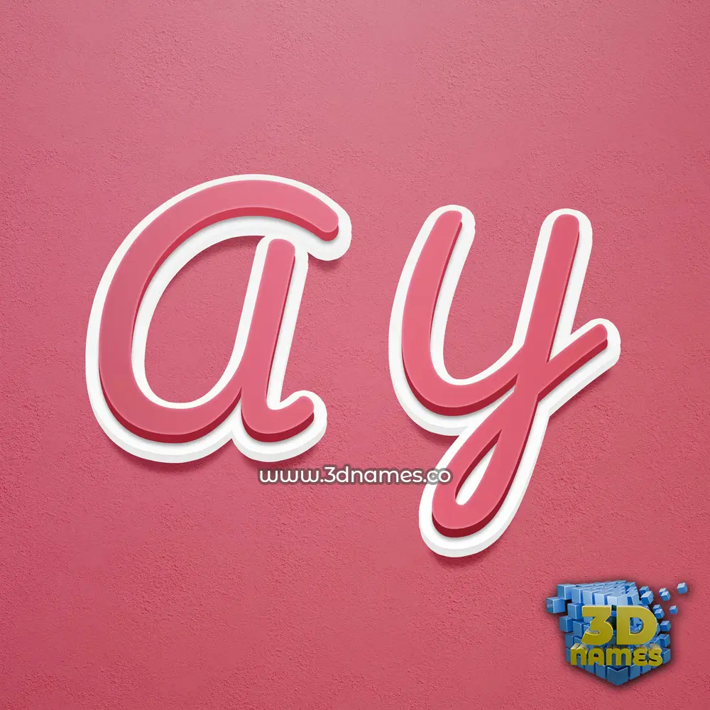 a y in Red Scribble style - 3D name wallpaper