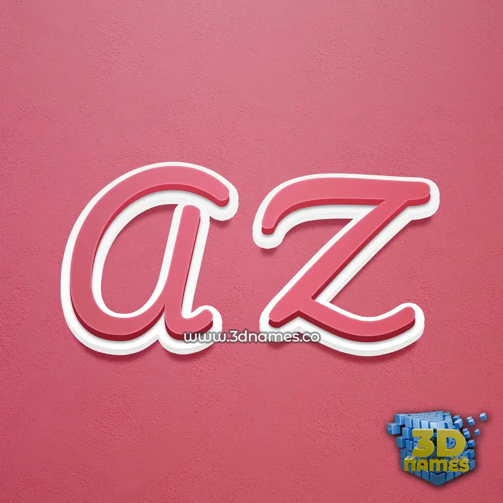 a z in Red Scribble style - 3D name wallpaper