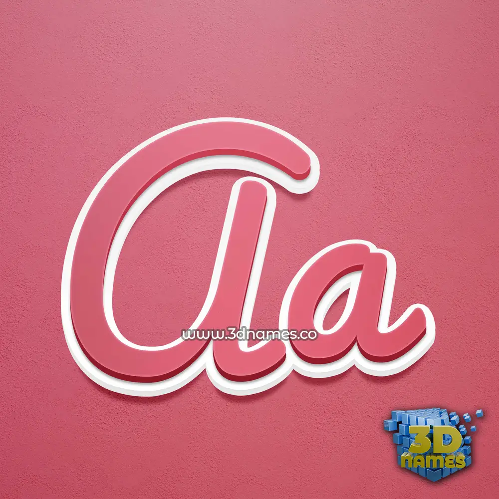 aa in Red Scribble style - 3D name wallpaper