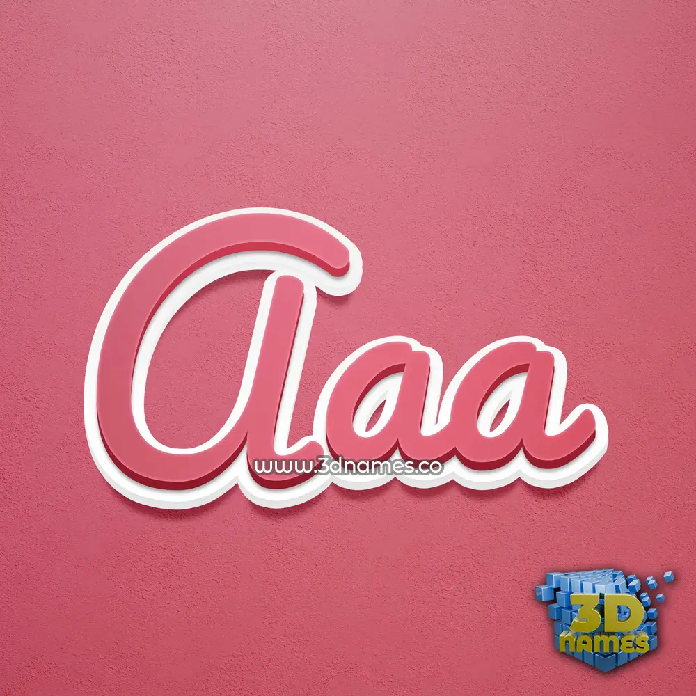 aaa in Red Scribble style - 3D name wallpaper
