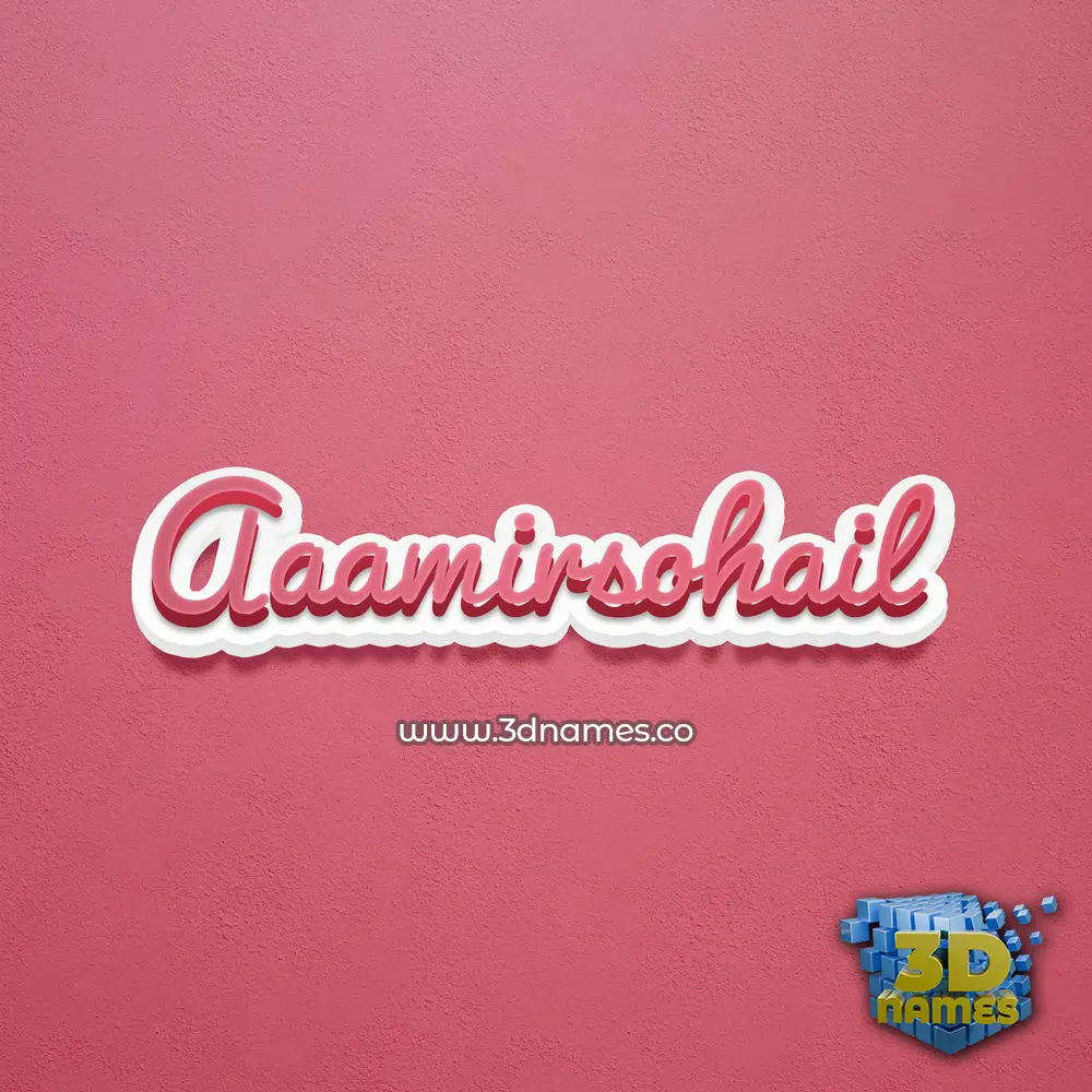 aaamirsohail in Red Scribble style - 3D name wallpaper