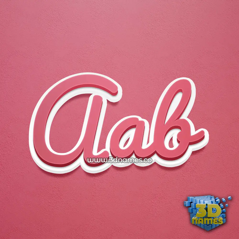 aab in Red Scribble style - 3D name wallpaper