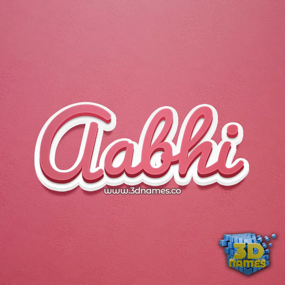 aabhi in Red Scribble style - 3D name wallpaper