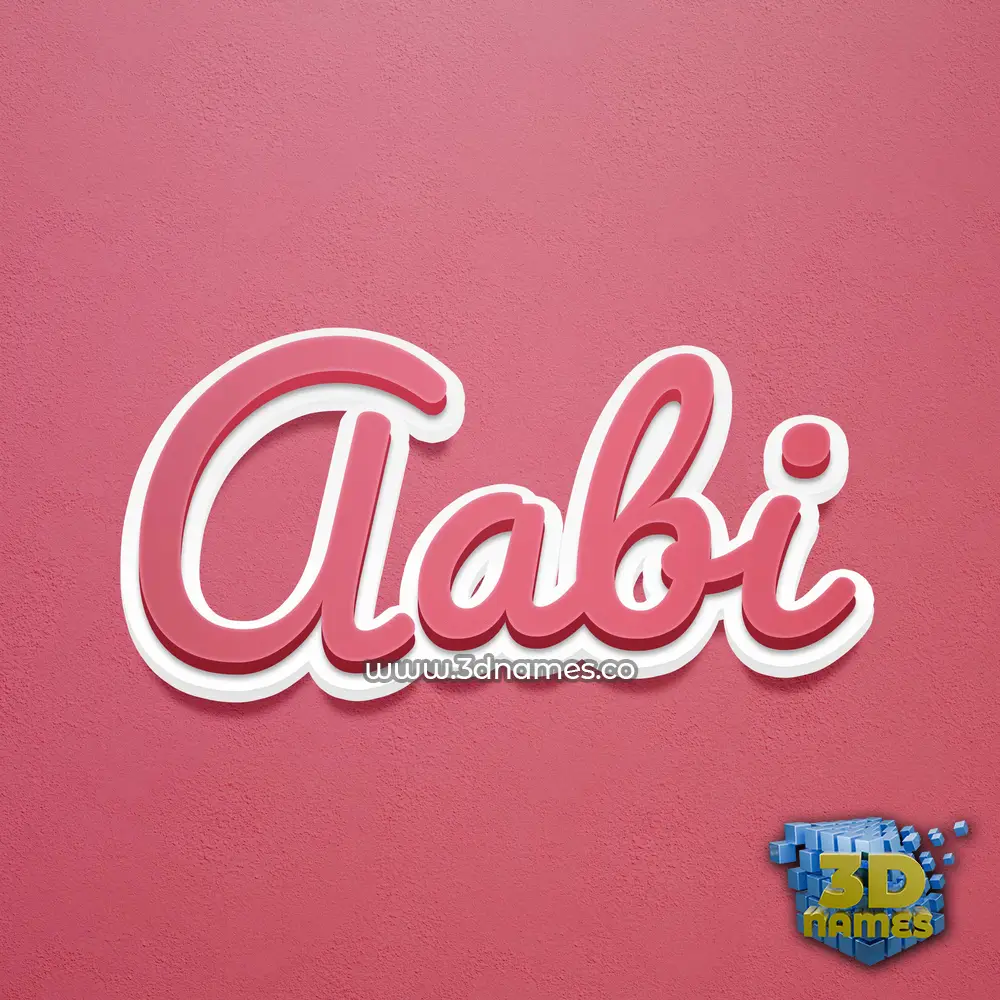 aabi in Red Scribble style - 3D name wallpaper
