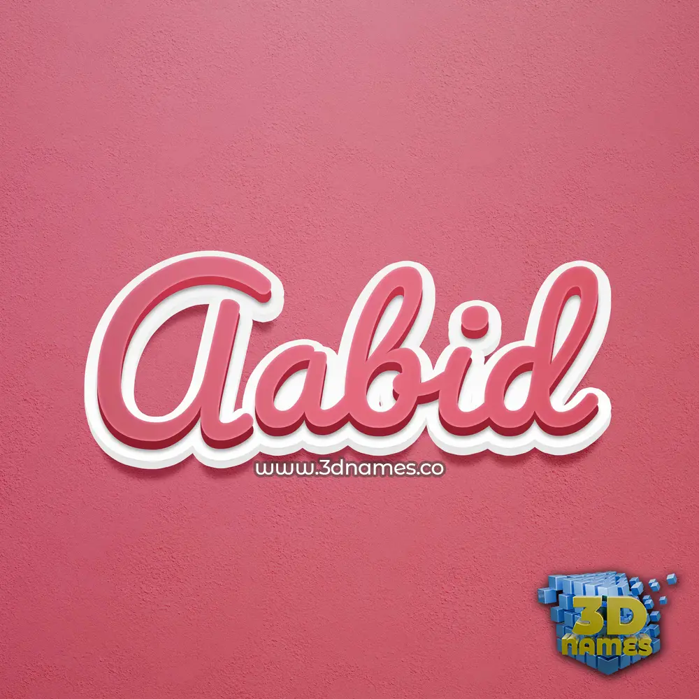 aabid in Red Scribble style - 3D name wallpaper
