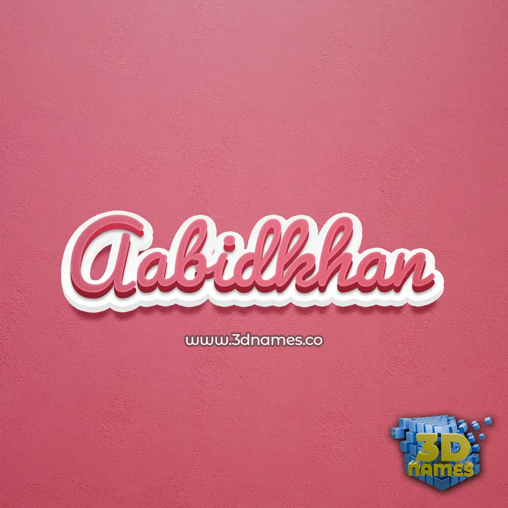 aabidkhan in Red Scribble style - 3D name wallpaper