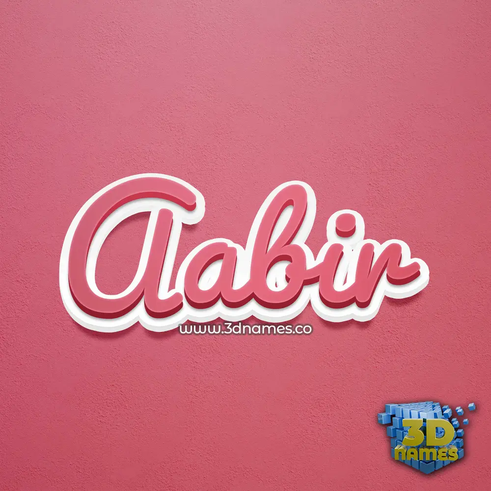 aabir in Red Scribble style - 3D name wallpaper