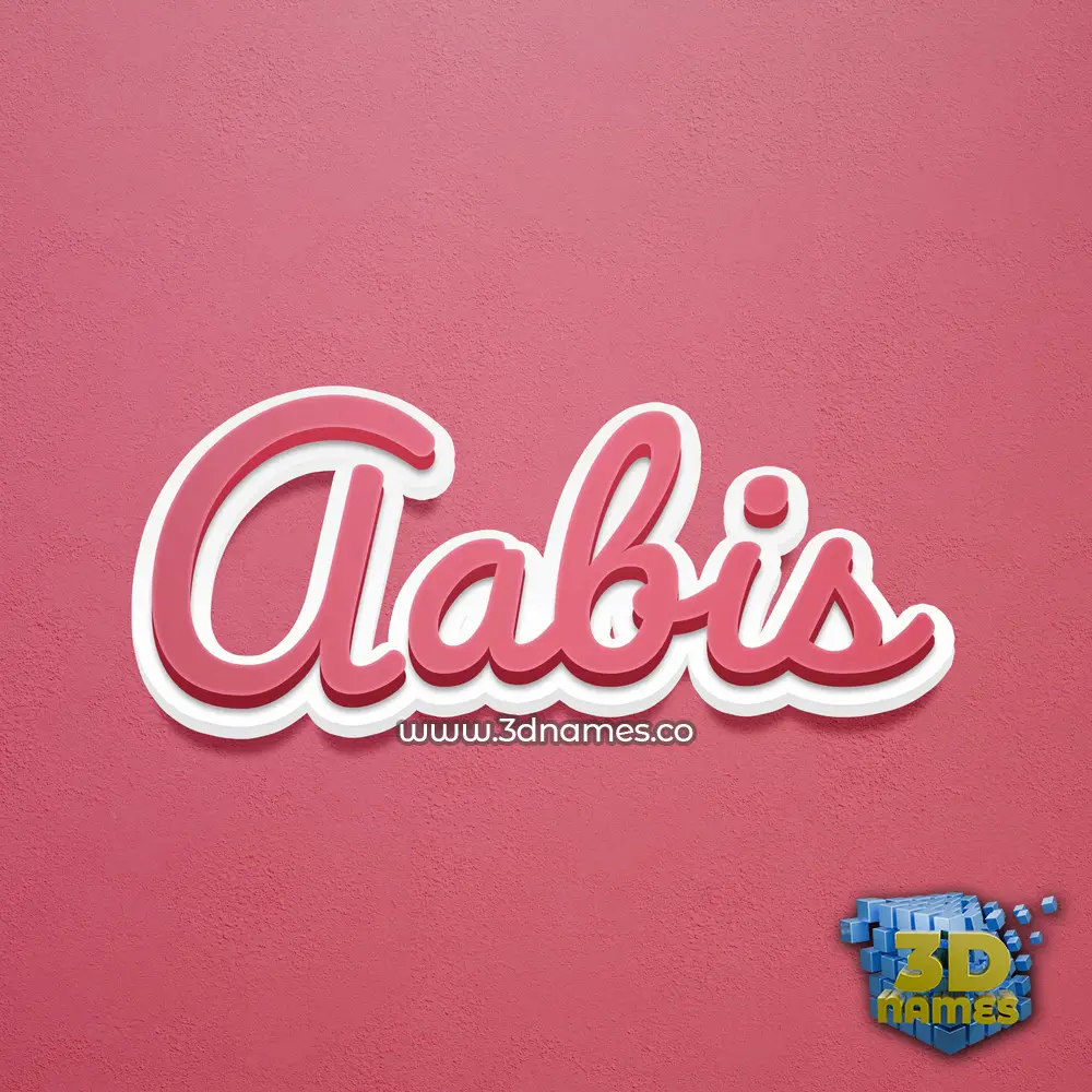 aabis in Red Scribble style - 3D name wallpaper