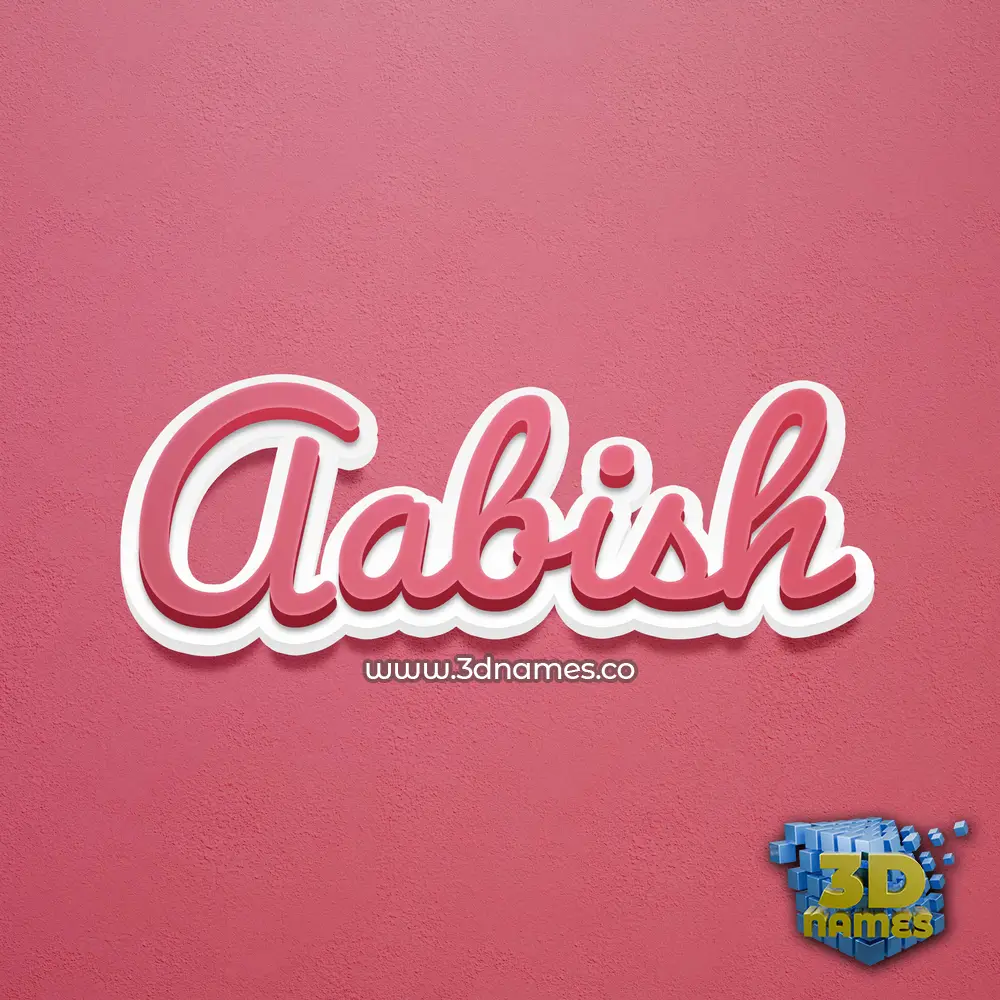 aabish in Red Scribble style - 3D name wallpaper