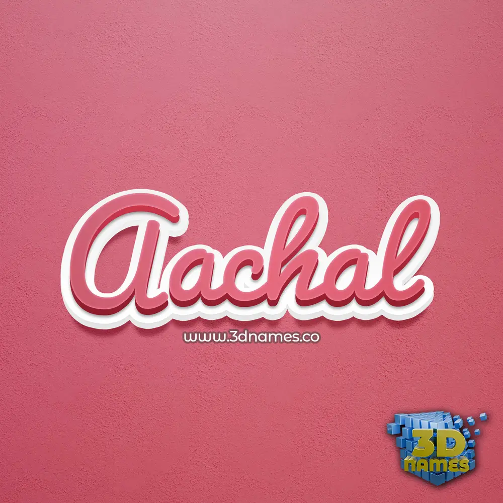 aachal in Red Scribble style - 3D name wallpaper