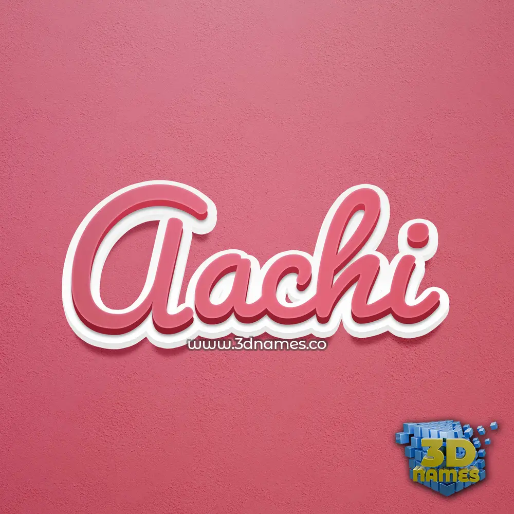 aachi in Red Scribble style - 3D name wallpaper