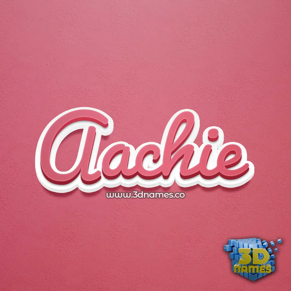 aachie in Red Scribble style - 3D name wallpaper