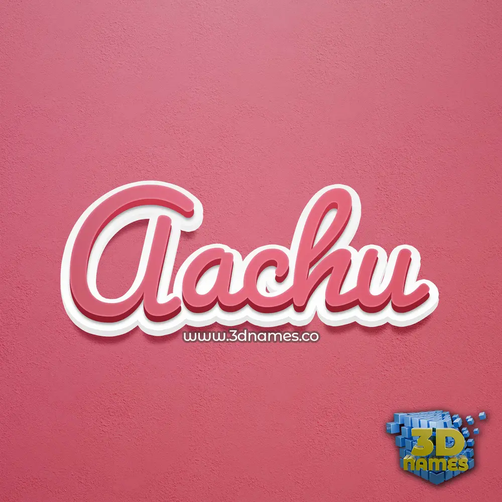 aachu in Red Scribble style - 3D name wallpaper