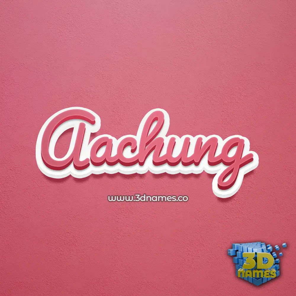 aachung in Red Scribble style - 3D name wallpaper