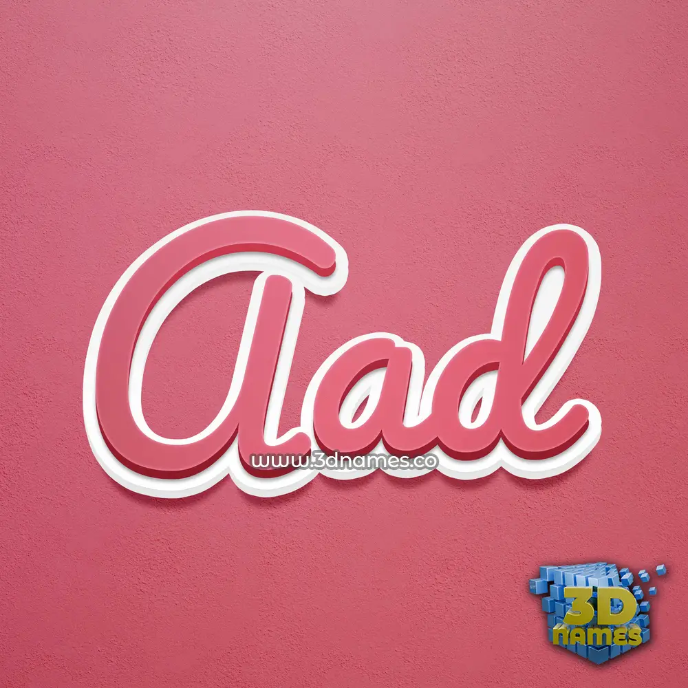 aad in Red Scribble style - 3D name wallpaper