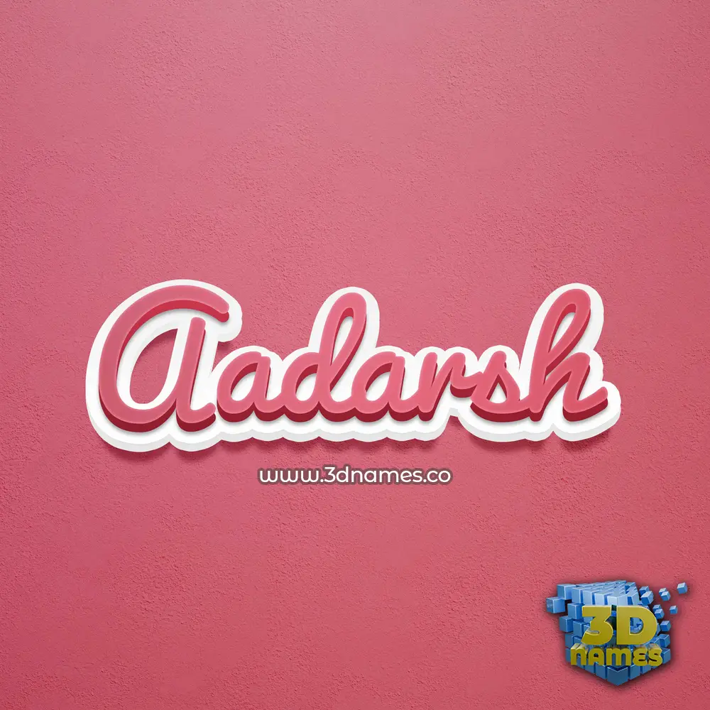 aadarsh in Red Scribble style - 3D name wallpaper